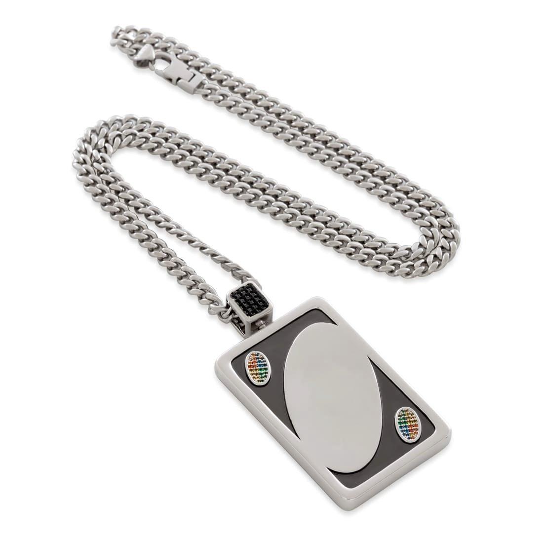 King Ice X Uno - Make Your Own Rules Necklace - White Gold - WHITE GOLD